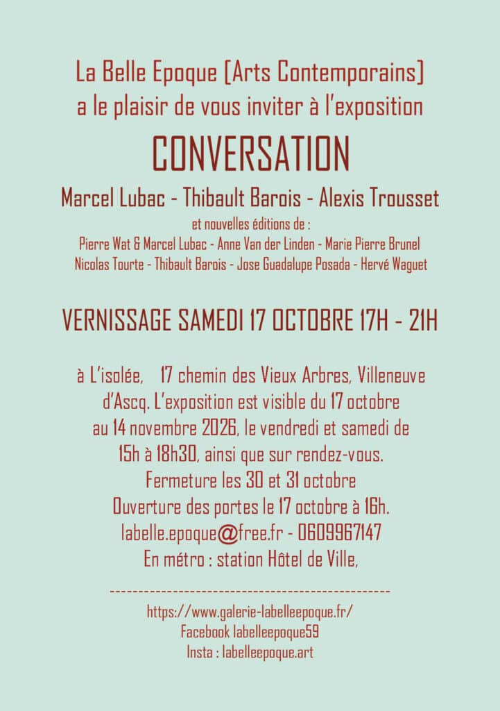 Carton d'invitation de l'exposition CONVERSATION